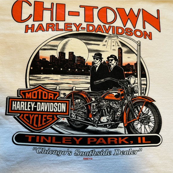 HARLEY DAVIDSON RARE VTG BLUES BROTHERS CHI-TOWN HARLEY DAVIDSON TSHIRT - Picture 3 of 6